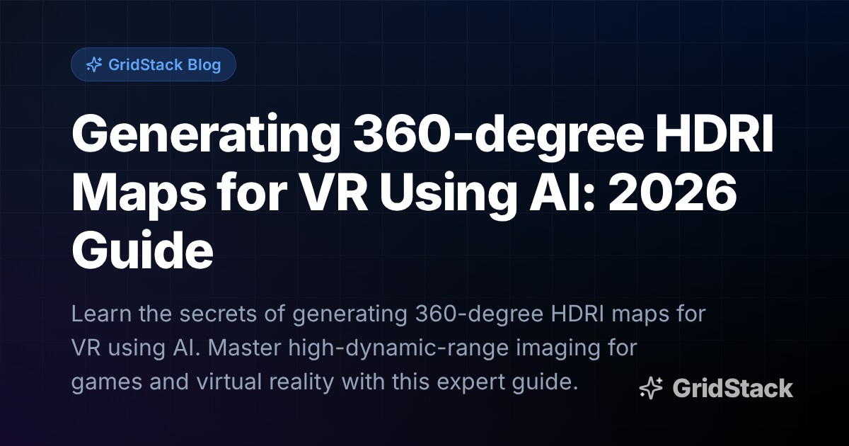 Generating 360-degree HDRI Maps for VR Using AI: 2026 Guide