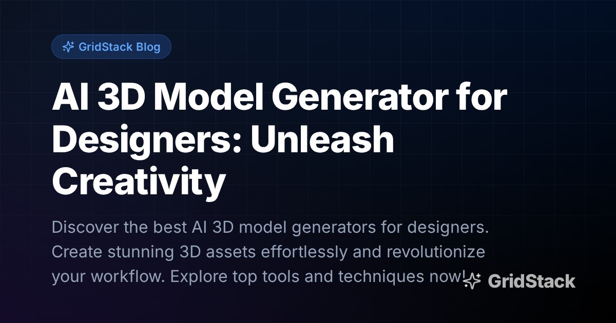AI 3D Model Generator for Designers: Unleash Creativity