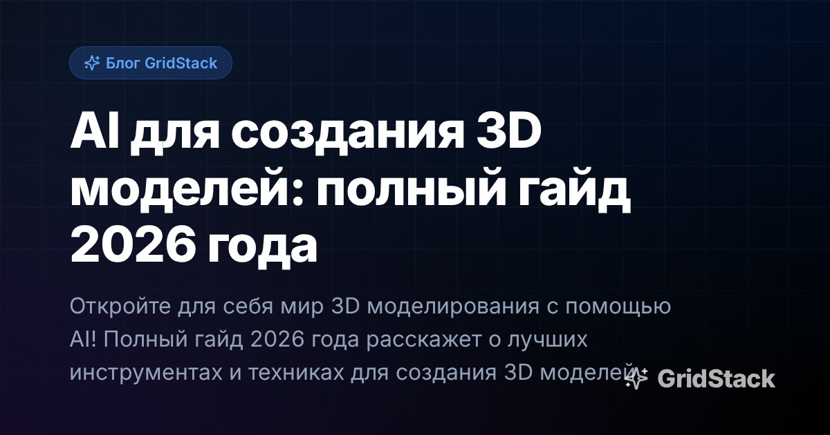 AI для создания 3D моделей: полный гайд 2026 года