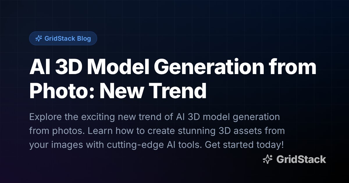 AI 3D Model Generation from Photo: New Trend