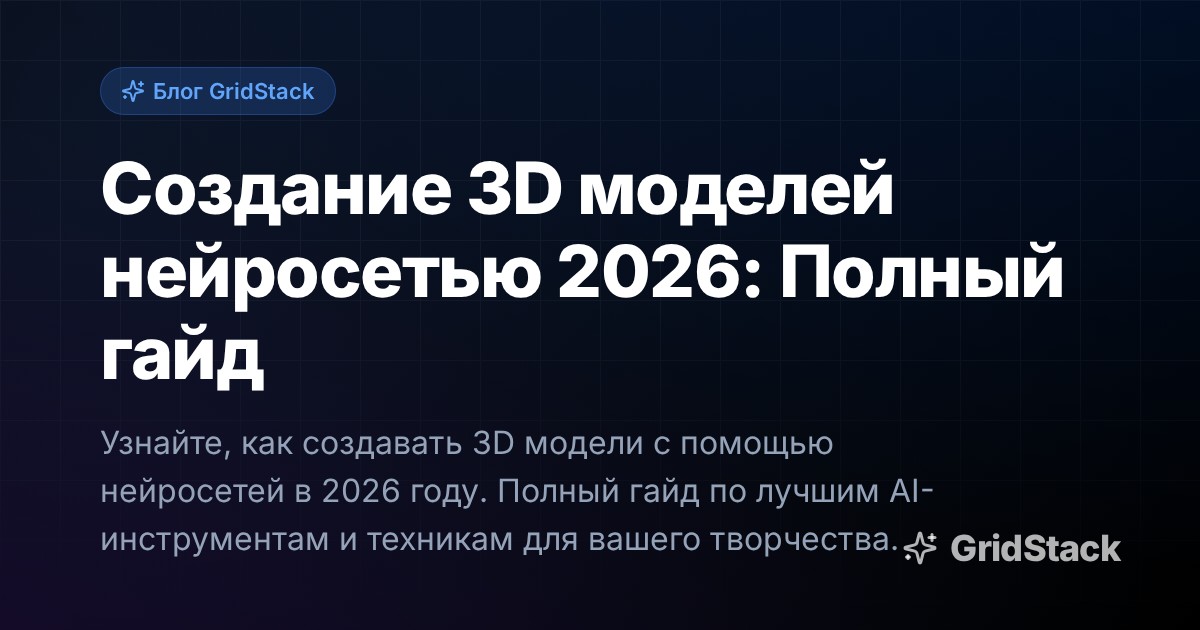 Создание 3D моделей нейросетью 2026: Полный гайд