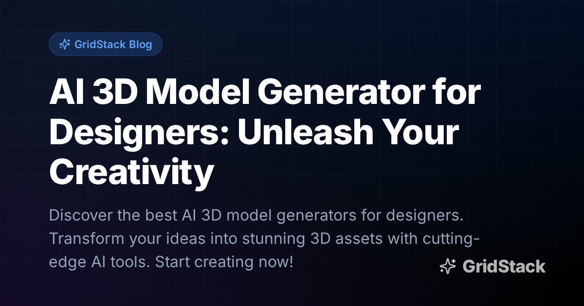 AI 3D Model Generator for Designers: Unleash Your Creativity