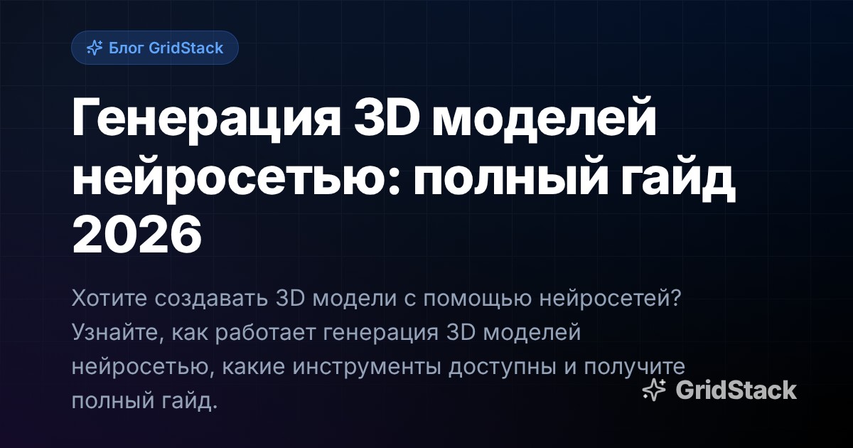 Генерация 3D моделей нейросетью: полный гайд 2026