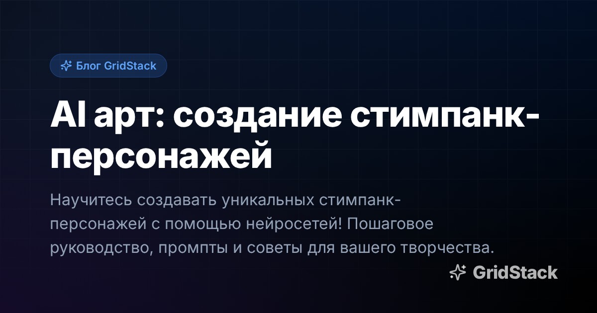 AI арт: создание стимпанк-персонажей