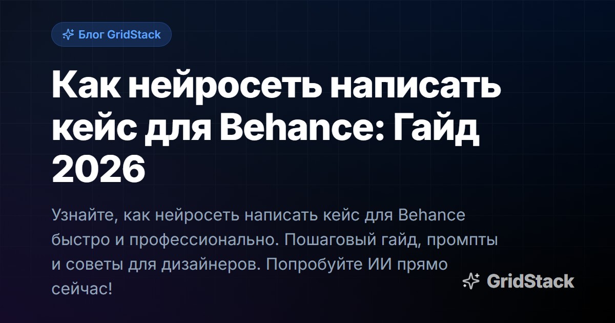 Как нейросеть написать кейс для Behance: Гайд 2026