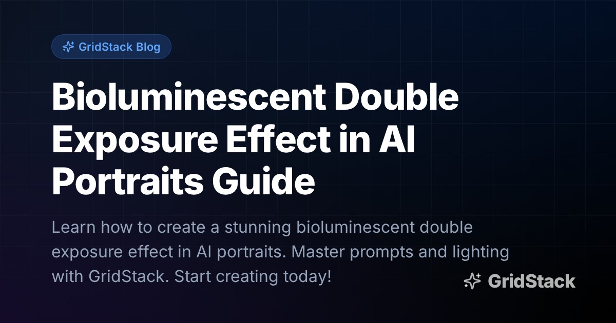 Bioluminescent Double Exposure Effect in AI Portraits Guide