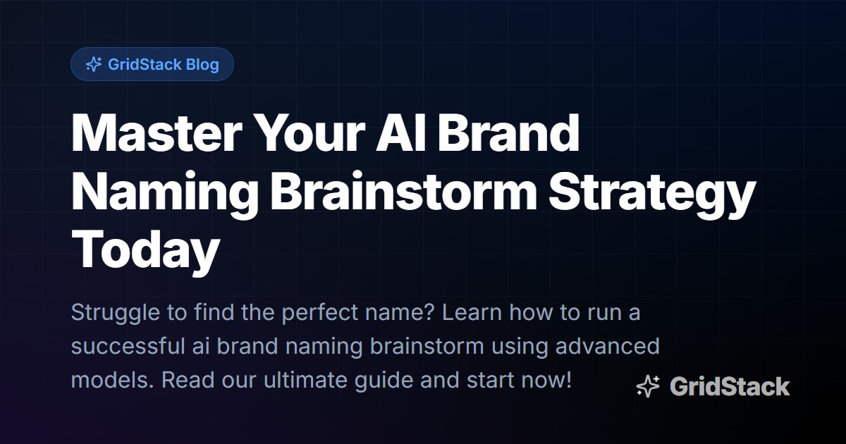 Master Your AI Brand Naming Brainstorm Strategy Today