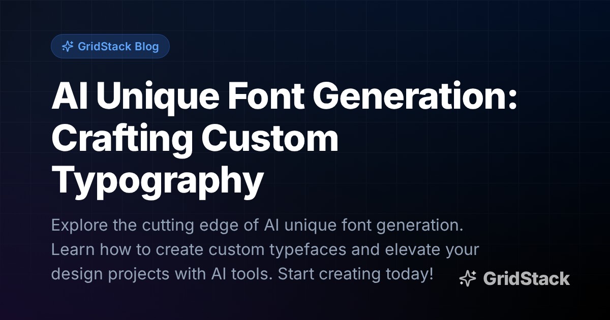 AI Unique Font Generation: Crafting Custom Typography