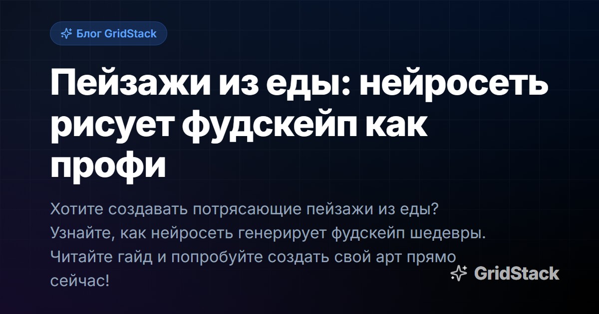 Пейзажи из еды: нейросеть рисует фудскейп как профи