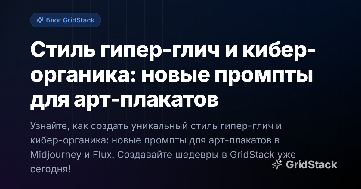 Стиль гипер-глич и кибер-органика: новые промпты для арт-плакатов
