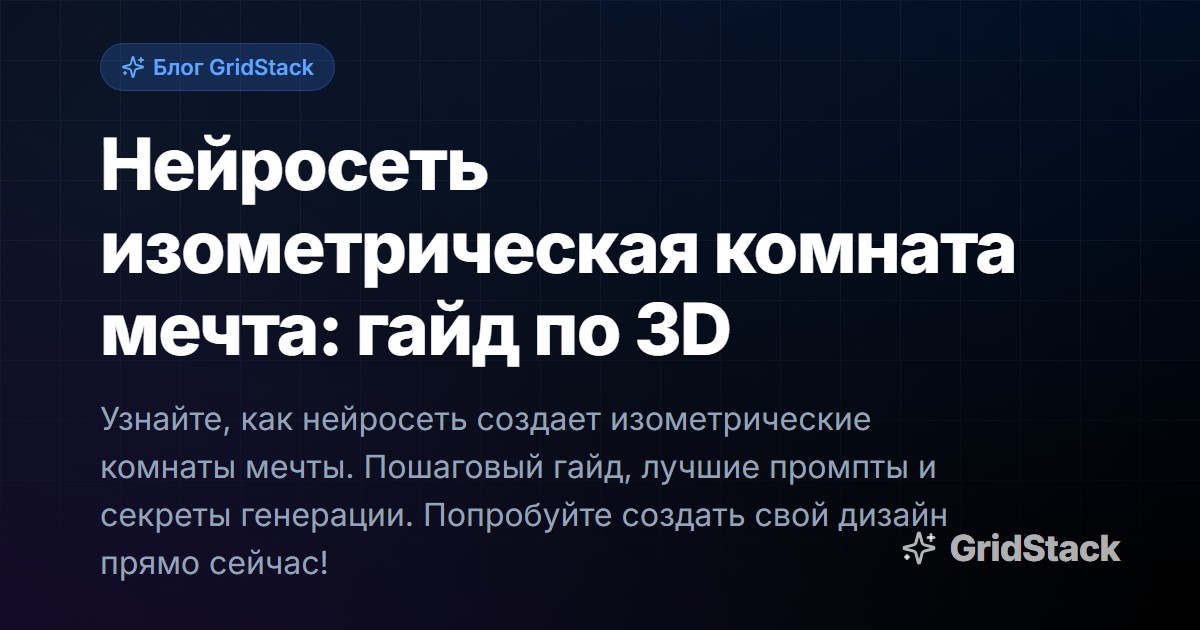 Нейросеть изометрическая комната мечта: гайд по 3D