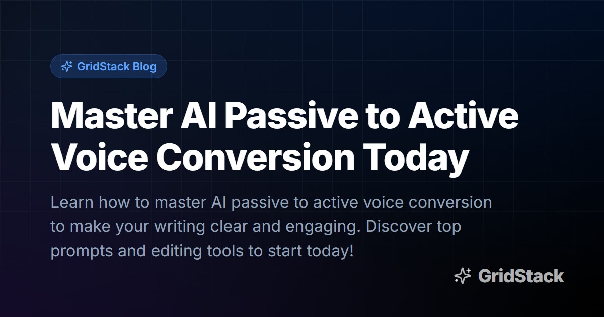 Master AI Passive to Active Voice Conversion Today