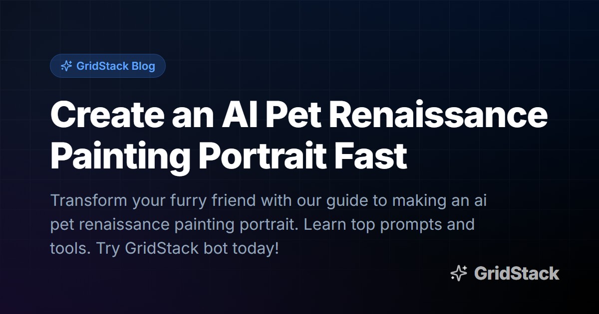 Create an AI Pet Renaissance Painting Portrait Fast