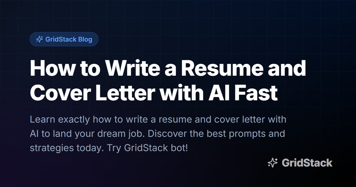 How to Write a Resume and Cover Letter with AI Fast
