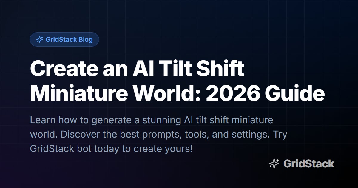 Create an AI Tilt Shift Miniature World: 2026 Guide