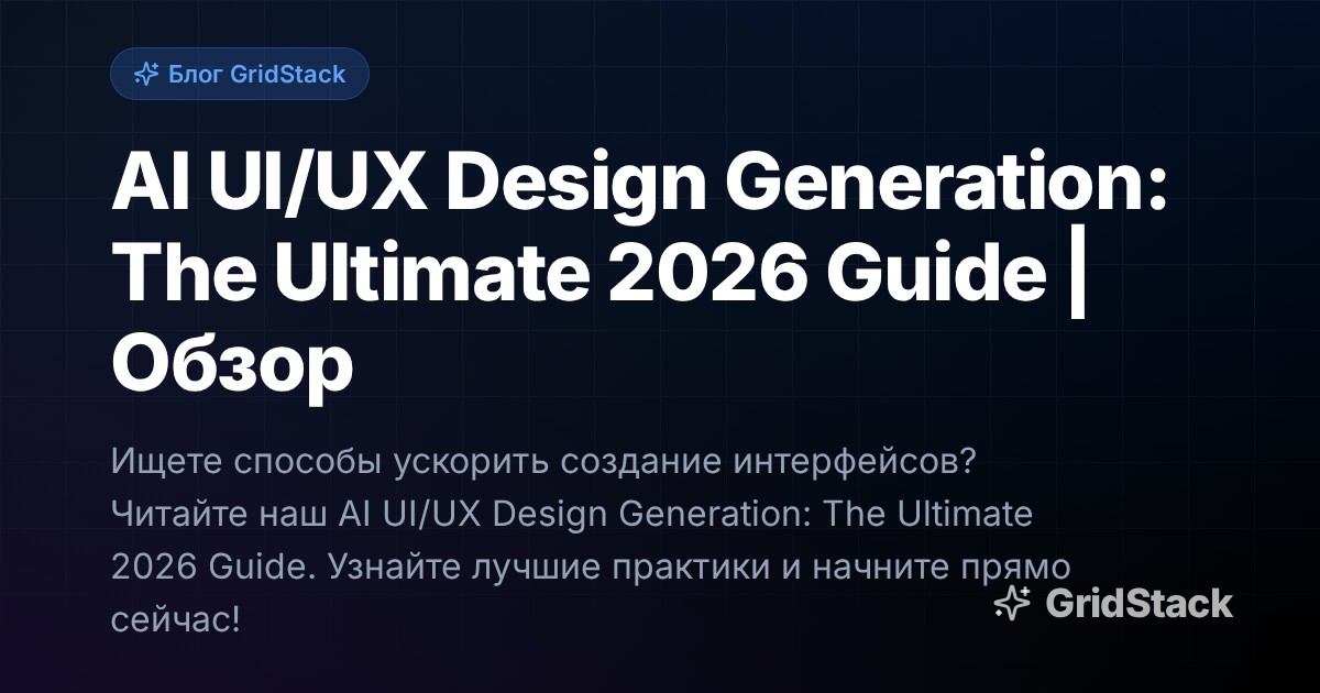 AI UI/UX Design Generation: The Ultimate 2026 Guide | Обзор