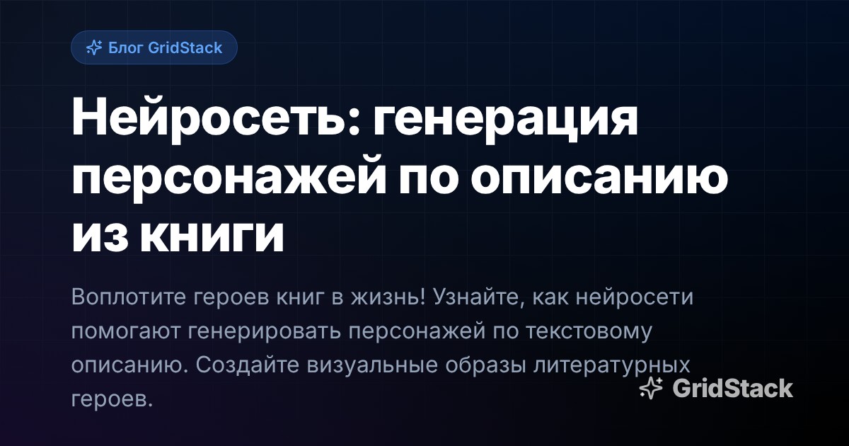 Нейросеть: генерация персонажей по описанию из книги