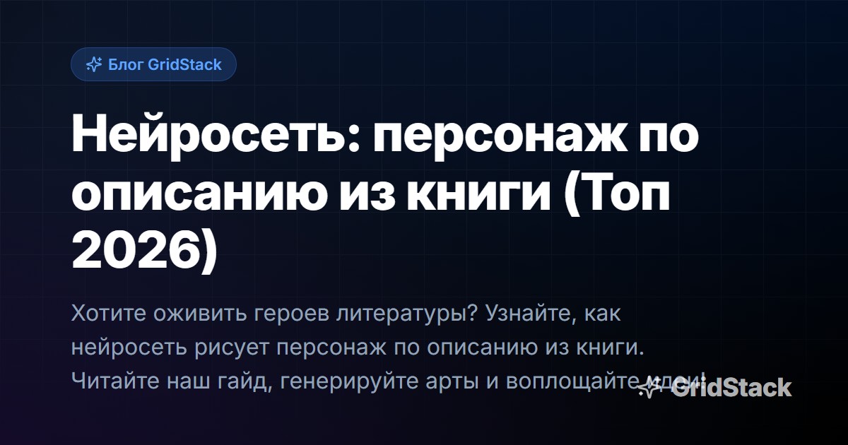 Нейросеть: персонаж по описанию из книги (Топ 2026)