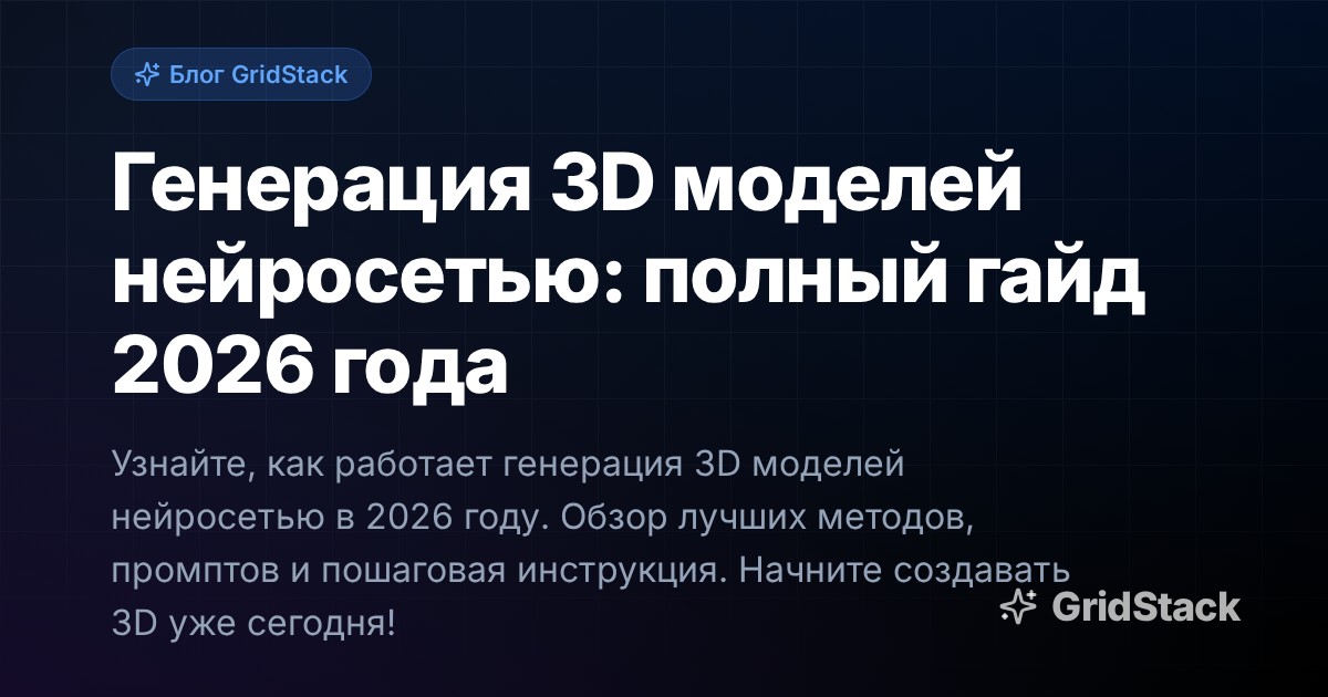 Генерация 3D моделей нейросетью: полный гайд 2026 года