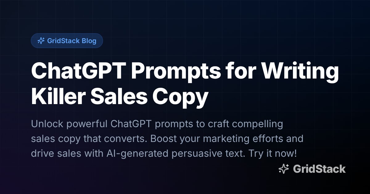 ChatGPT Prompts for Writing Killer Sales Copy