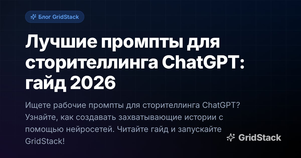 Лучшие промпты для сторителлинга ChatGPT: гайд 2026