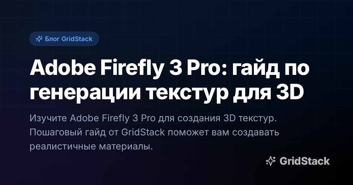 Adobe Firefly 3 Pro: гайд по генерации текстур для 3D