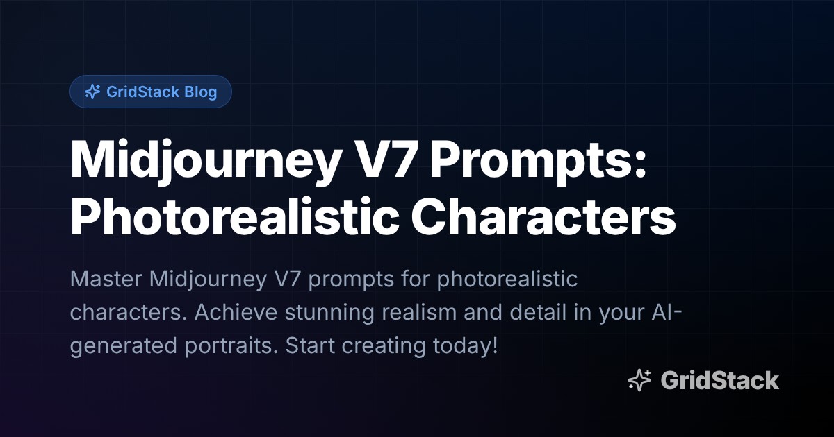 Midjourney V7 Prompts: Photorealistic Characters
