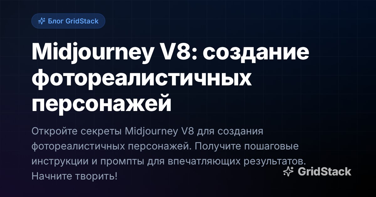 Midjourney V8: создание фотореалистичных персонажей