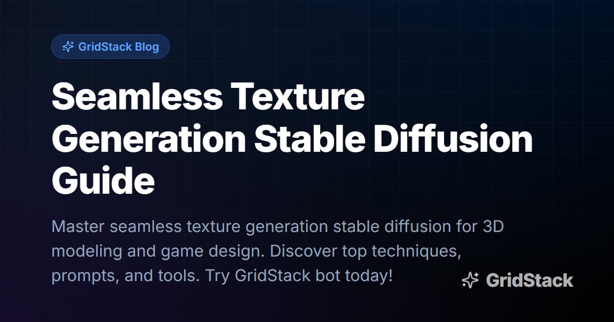 Seamless Texture Generation Stable Diffusion Guide