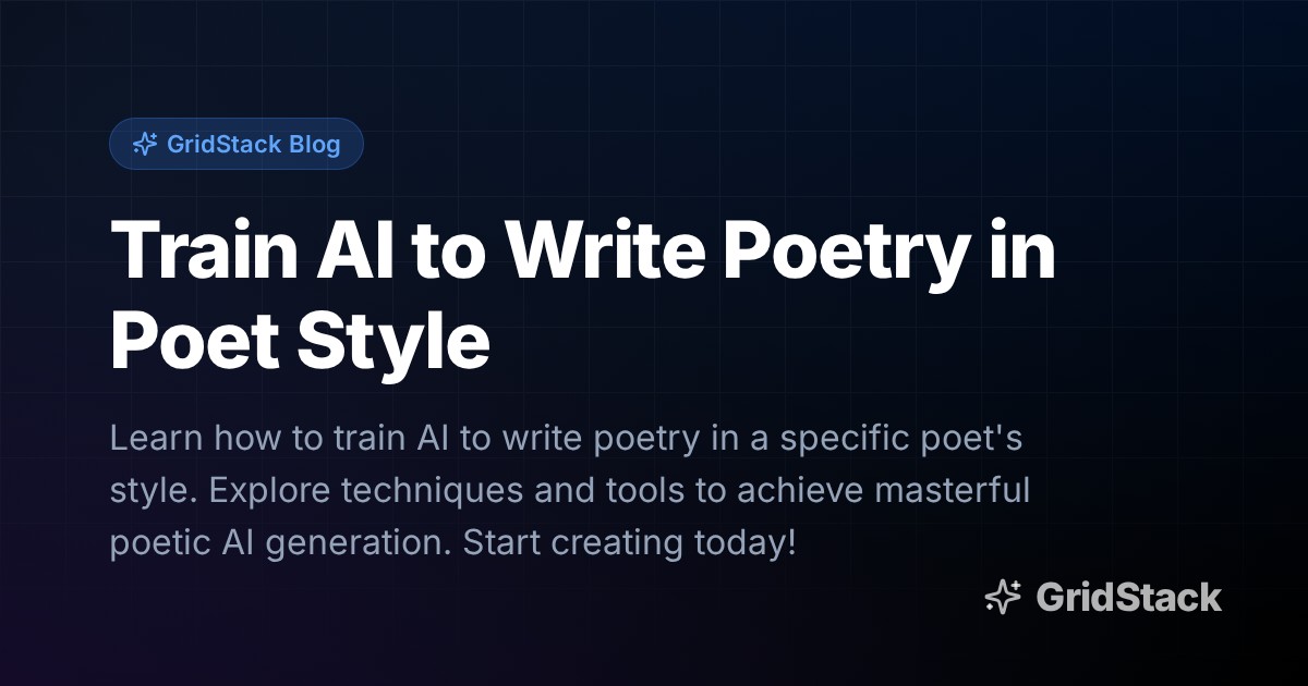 Train AI to Write Poetry in Poet Style